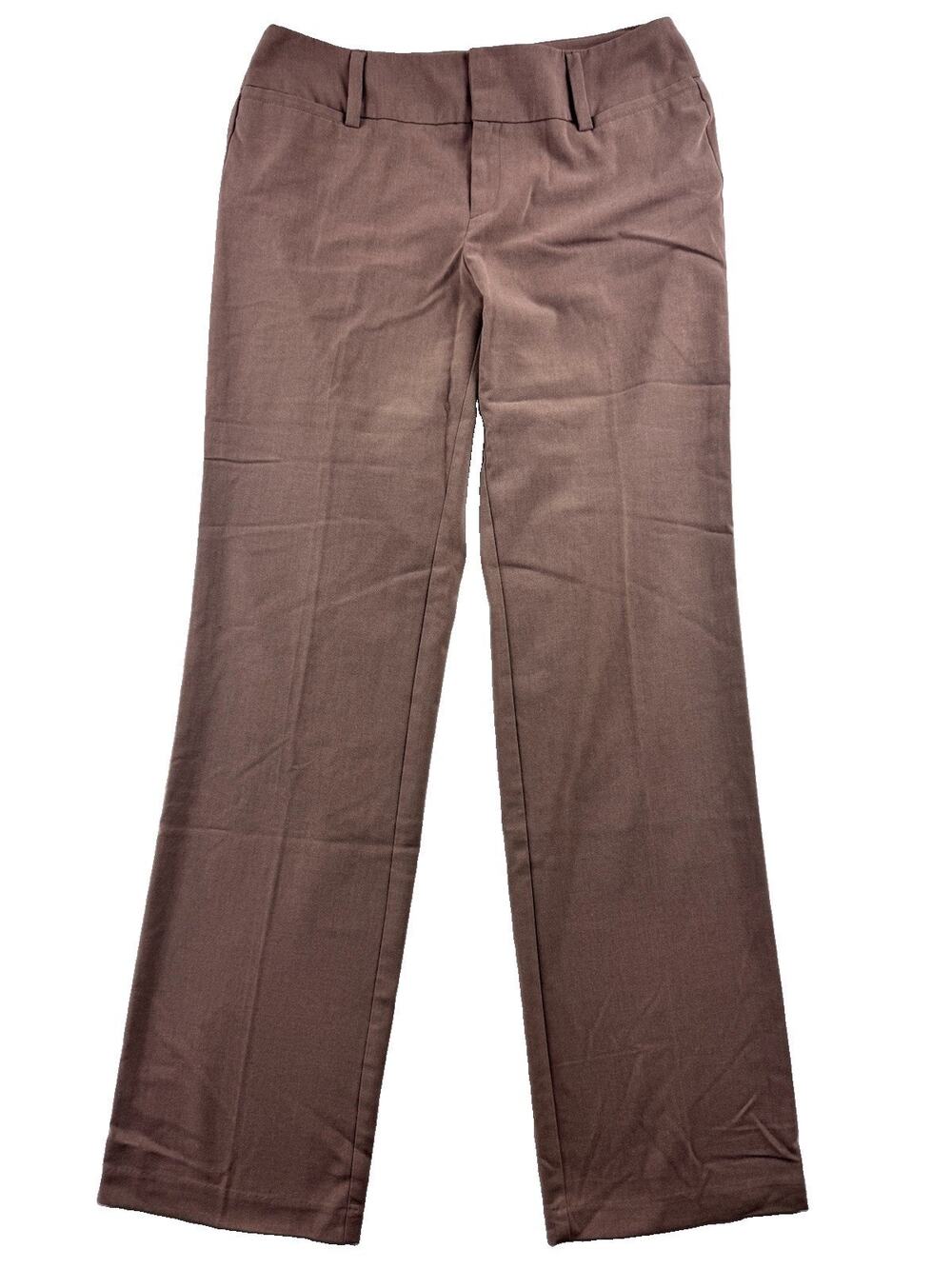Apt 9 Women’s Taupe Brown Trouser Pants Size 8L Mid Rise Straight Leg